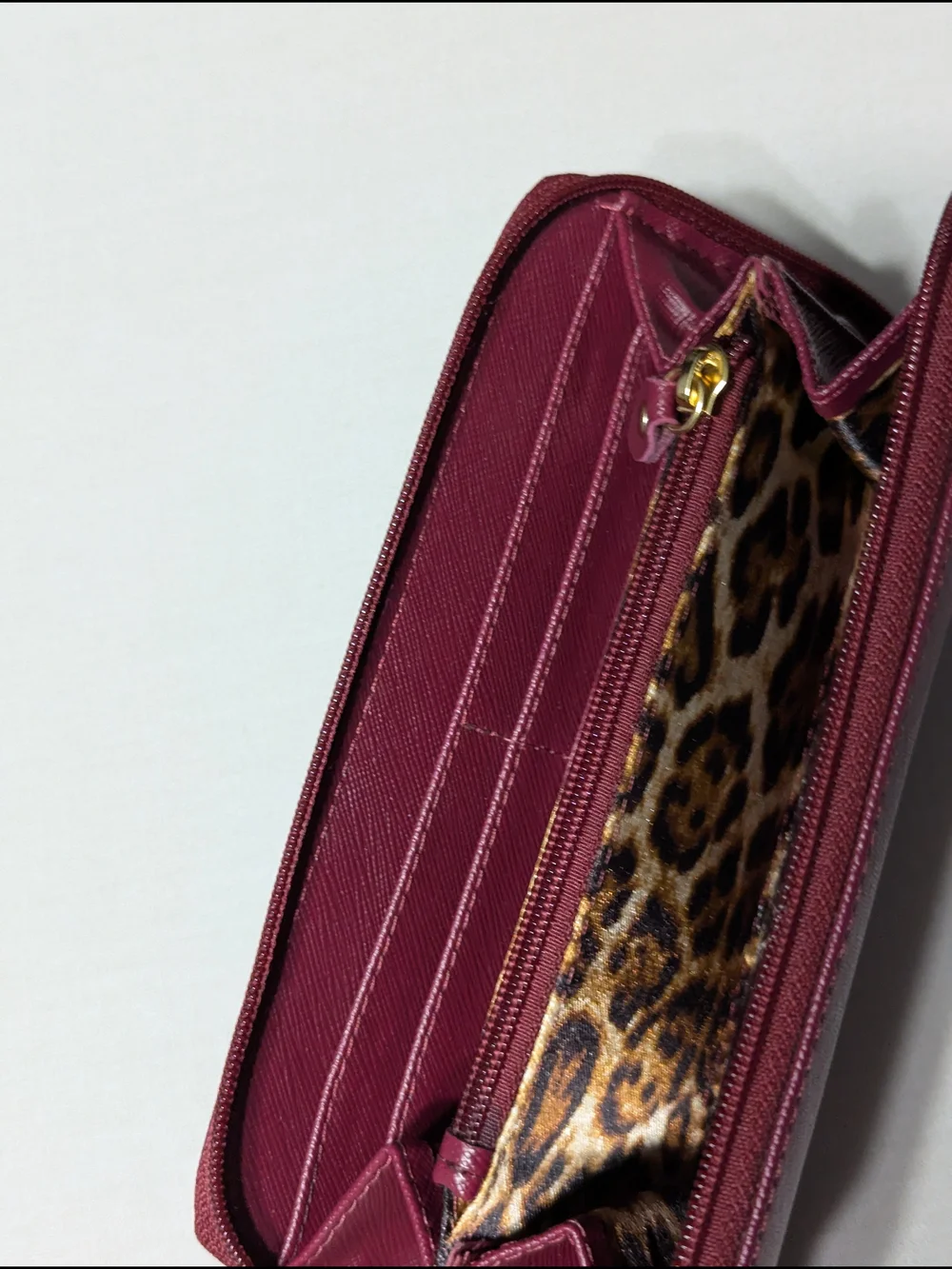 Carmen Steffens Zip-Around Leather Wallet in Deep Berry